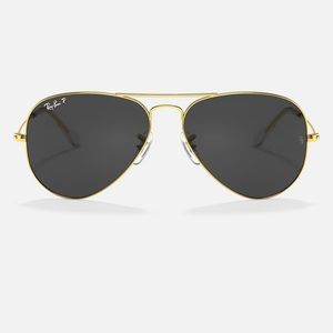 RAY-BAN AVIATOR CLASSIC- polished gold frame, black lens